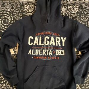 Gildan Navy Calgary Alberta Hoodie